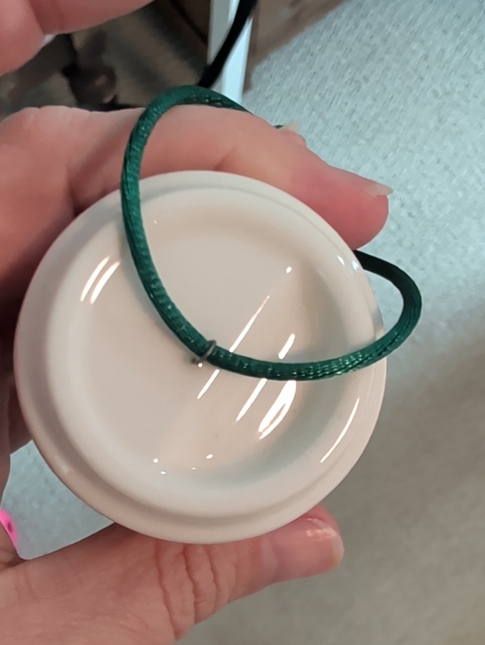 Vintage 1992 Starbucks White Ceramic Tumbler Ornament with Green Logo 2.5in - Picture 4 of 6